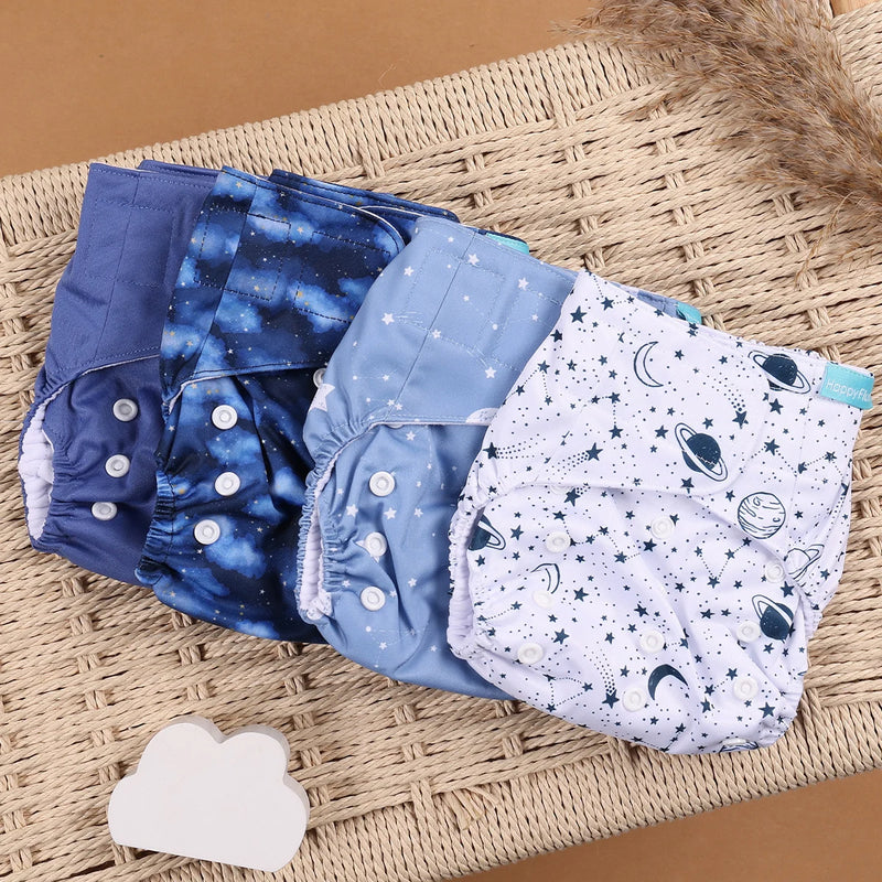 Kit 4 Lindas Fraldas Ecológicas Ajustáveis e Reutilizáveis 0-2 Anos
