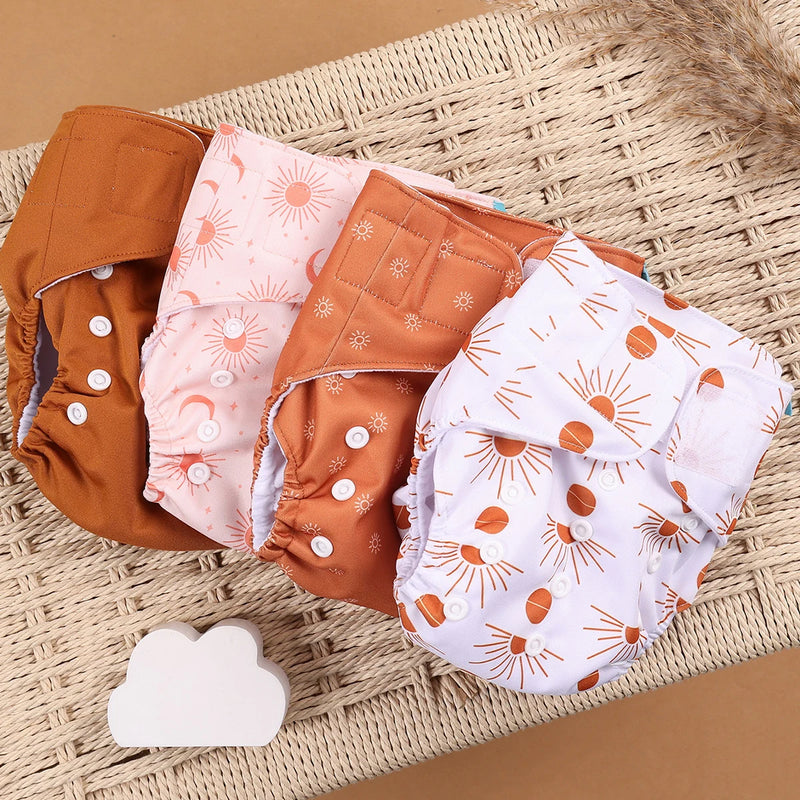 Kit 4 Lindas Fraldas Ecológicas Ajustáveis e Reutilizáveis 0-2 Anos
