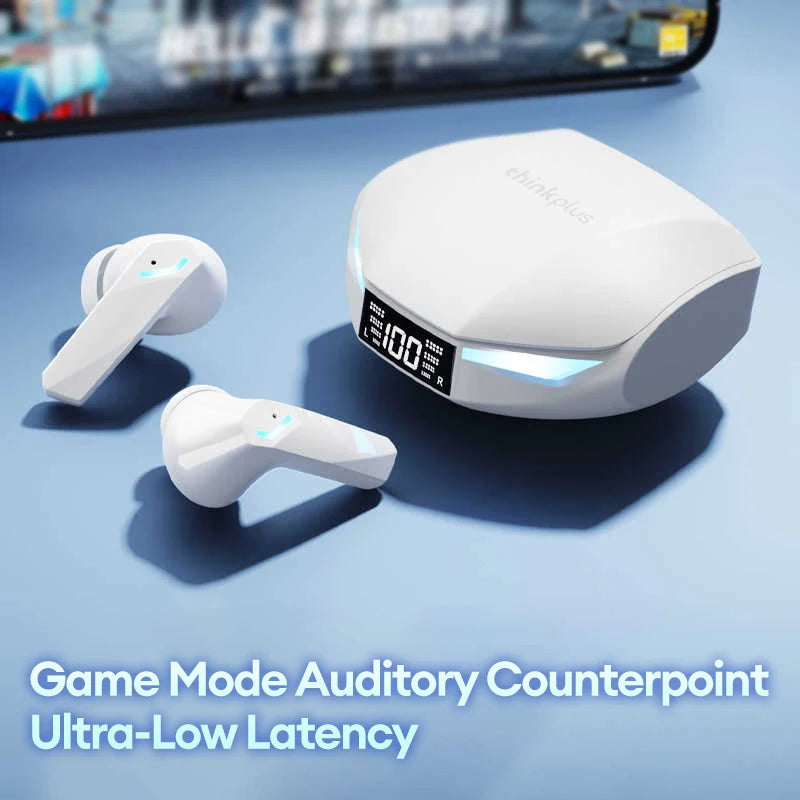 Fones de Ouvido Lenovo GM2 PRO MAX Sem Fio Bluetooth 5.4 com Display Digital LED, à Prova d'Água, Cancelamento de Ruído, Headset para Jogos
