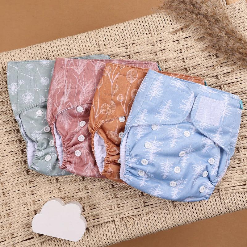 Kit 4 Lindas Fraldas Ecológicas Ajustáveis e Reutilizáveis 0-2 Anos