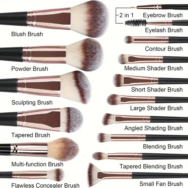 Conjunto Profissional de Pincéis de Maquiagem 3-20PCS