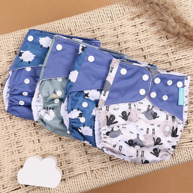 Kit 4 Lindas Fraldas Ecológicas Ajustáveis e Reutilizáveis 0-2 Anos