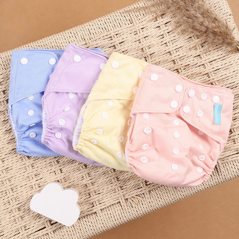 Kit 4 Lindas Fraldas Ecológicas Ajustáveis e Reutilizáveis 0-2 Anos