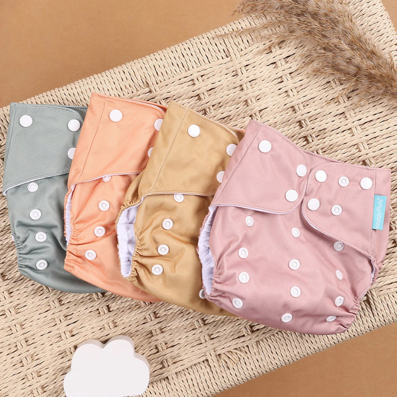 Kit 4 Lindas Fraldas Ecológicas Ajustáveis e Reutilizáveis 0-2 Anos