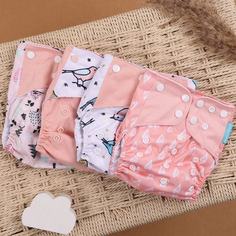 Kit 4 Lindas Fraldas Ecológicas Ajustáveis e Reutilizáveis 0-2 Anos