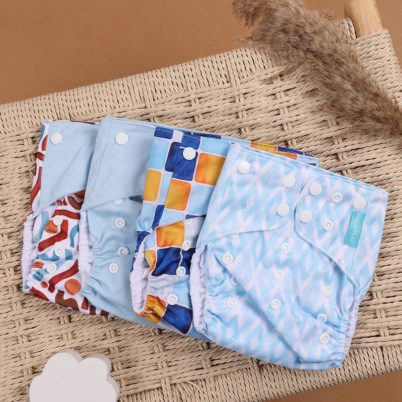 Kit 4 Lindas Fraldas Ecológicas Ajustáveis e Reutilizáveis 0-2 Anos