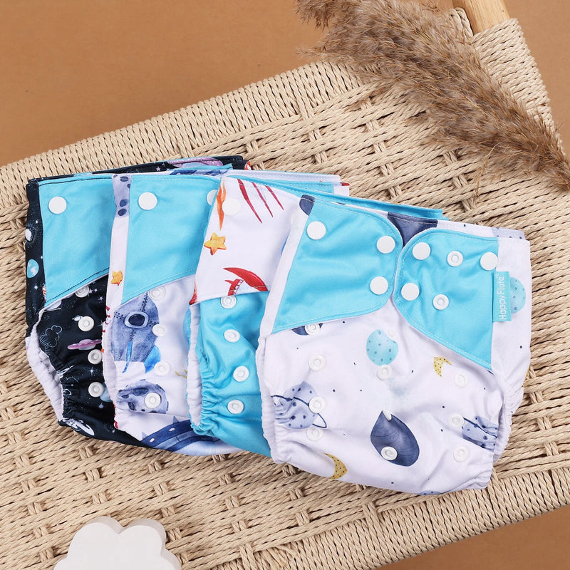 Kit 4 Lindas Fraldas Ecológicas Ajustáveis e Reutilizáveis 0-2 Anos