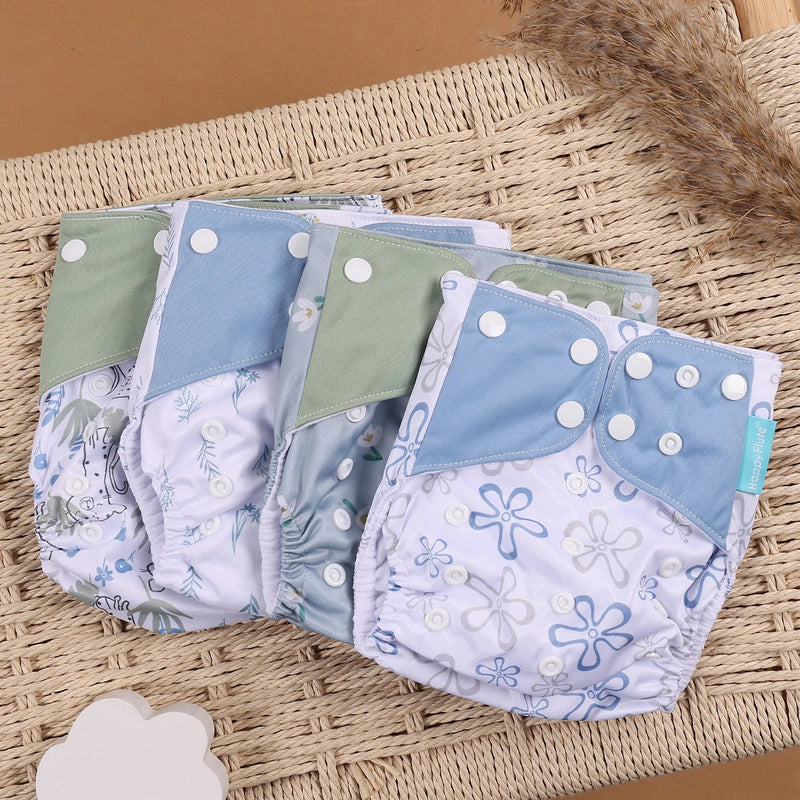 Kit 4 Lindas Fraldas Ecológicas Ajustáveis e Reutilizáveis 0-2 Anos