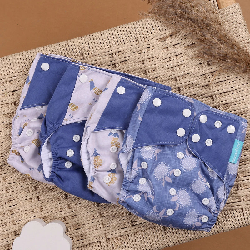 Kit 4 Lindas Fraldas Ecológicas Ajustáveis e Reutilizáveis 0-2 Anos