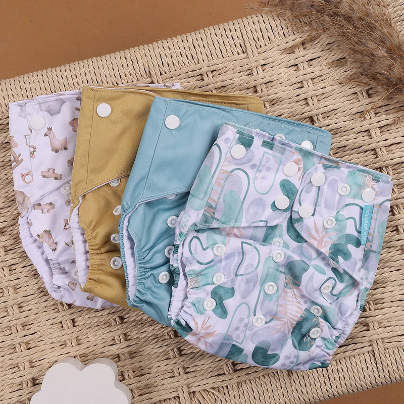 Kit 4 Lindas Fraldas Ecológicas Ajustáveis e Reutilizáveis 0-2 Anos
