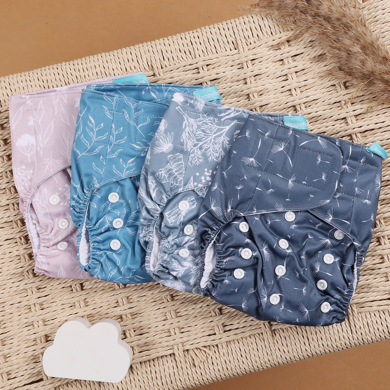 Kit 4 Lindas Fraldas Ecológicas Ajustáveis e Reutilizáveis 0-2 Anos
