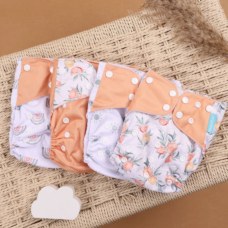 Kit 4 Lindas Fraldas Ecológicas Ajustáveis e Reutilizáveis 0-2 Anos